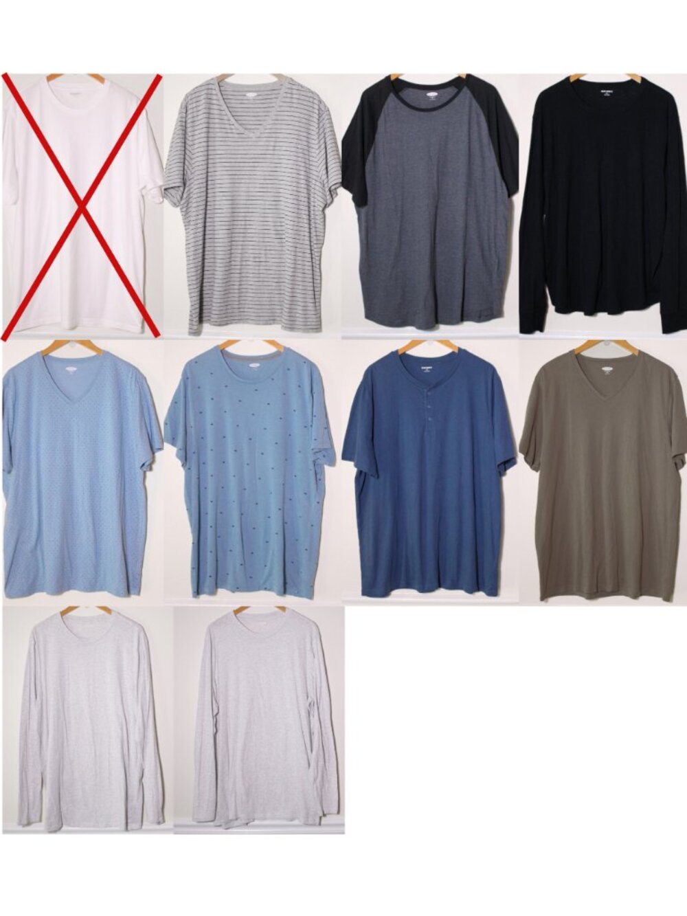 Lot of 9 Men's Old Navy Soft Washed Short Sleeve & Long Sleeve Tees XXL Casual